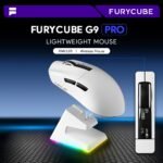 FURYCUBE G9 PRO Wireless Gaming Mouse 22K DPI With Charging Dock White - Image 2