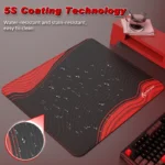 ATTACK SHARK CM02 eSport Gaming Mousepad (450x400x4 MM) Black/Red Contour - Image 6