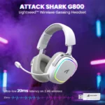 ATTACK SHARK G800 WIRELESS Esports Gaming Headset For PS5-4 PC with Mic White - Image 2