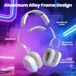 ATTACK SHARK G800 WIRELESS Esports Gaming Headset For PS5-4 PC with Mic White - Image 3