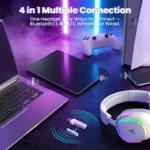 ATTACK SHARK G800 WIRELESS Esports Gaming Headset For PS5-4 PC with Mic White - Image 6