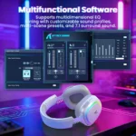 ATTACK SHARK G800 WIRELESS Esports Gaming Headset For PS5-4 PC with Mic White - Image 8