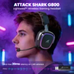 ATTACK SHARK G800 WIRELESS Esports Gaming Headset For PS5-4 PC with Mic Black - Image 2