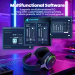 ATTACK SHARK G800 WIRELESS Esports Gaming Headset For PS5-4 PC with Mic Black - Image 9