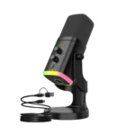 YU8 Dynamic USB/XLR Microphone RGB for Recording Gaming streaming Black