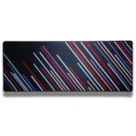 XL 80x30cm Mouse pad 4mm Gaming Desk Mat Black - Neon Line Streaks