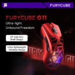 FuryCube G11 BK-V2 RGB Wireless Gaming Mouse 3 Mode 59g Red - Image 2