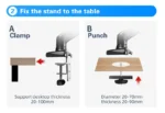 ZENO M8D Gas Spring Monitor Arm Stand Dual Screens 17-32 18Kg Black - Image 4