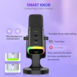 YU8 Dynamic USB/XLR Microphone RGB for Recording Gaming streaming Black - Image 6