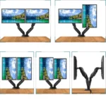 ZENO M8D Gas Spring Monitor Arm Stand Dual Screens 17-32 18Kg Black - Image 8
