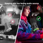 YU8 Dynamic USB/XLR Microphone RGB for Recording Gaming streaming Black - Image 4