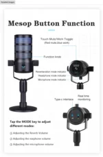 USB Microphone Condenser PDO RGB With Boom Arm for Recording Gaming streaming Podcasts - Image 6