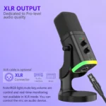 YU8 Dynamic USB/XLR Microphone RGB for Recording Gaming streaming Black - Image 7