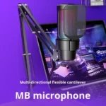 M8 USB Gaming Microphone RGB for PC With Boom Arm - Image 3