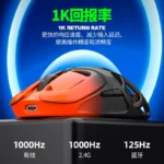 K-Snake X10 Tri-Mode Wireless Gaming Mouse Black Orange - Image 2