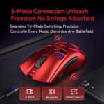 FuryCube G11 BK-V2 RGB Wireless Gaming Mouse 3 Mode 59g Red - Image 5