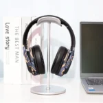 Headphone Stand Headset Holder with Aluminum Support Bar Flexible Headrest ABS Solid Base Silver - Image 4