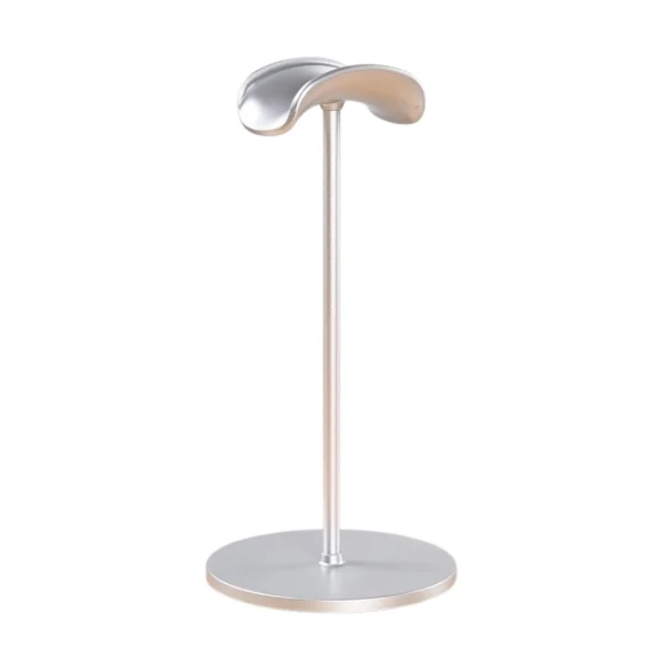 Headphone Stand Headset Holder with Aluminum Support Bar Flexible Headrest ABS Solid Base Silver