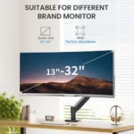 M252 Gas Spring Single Monitor Stand Arm for 13-32 inch Screens - Image 8
