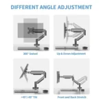 M252 Gas Spring Single Monitor Stand Arm for 13-32 inch Screens - Image 3