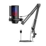 ME6S USB Gaming Microphone RGB for PC With Boom Arm Stand