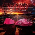 ATTACK SHARK V3 PRO Tri-mode Wireless Gaming Mouse 25K DPI RGB Charging Dock Rose Red - Image 9