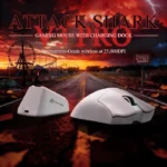 ATTACK SHARK V3 PRO Tri-mode Wireless Gaming Mouse 25K DPI RGB Charging Dock White - Image 4