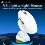 ATTACK SHARK V6 Tri-Mode Wireless Gaming Mouse 25K DPI | RGB Dock White - Image 3