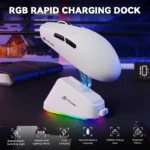 ATTACK SHARK G3 PRO Tri-mode Wireless Gaming Mouse 25K DPI  Charging Dock White - Image 4