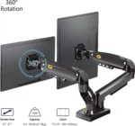 NB Ergonomic F160 Dual Monitor Arm Stand 17-27" | Gas Spring 9KG 360° Black - Image 8