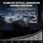 ATTACK SHARK G3 PRO Tri-mode Wireless Gaming Mouse 25K DPI  Charging Dock Black - Image 6