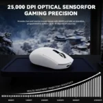 ATTACK SHARK G3 PRO Tri-mode Wireless Gaming Mouse 25K DPI  Charging Dock White - Image 7