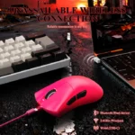 ATTACK SHARK V3 PRO Tri-mode Wireless Gaming Mouse 25K DPI RGB Charging Dock Rose Red - Image 7