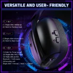 ATTACK SHARK L80 PRO Wireless Gaming Headset – 20ms Low Latency, 40mm Drivers, Tri-Mode | Black - Image 9