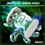 ATTACK SHARK L80 PRO Wireless Gaming Headset – 20ms Low Latency, 40mm Drivers, Tri-Mode | white - Image 4