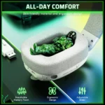 ATTACK SHARK L80 PRO Wireless Gaming Headset – 20ms Low Latency, 40mm Drivers, Tri-Mode | white - Image 5