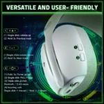 ATTACK SHARK L80 PRO Wireless Gaming Headset – 20ms Low Latency, 40mm Drivers, Tri-Mode | white - Image 7