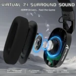 ATTACK SHARK L90 Wireless Gaming Headset – RGB, 7.1 Surround Sound, Tri-Mode Black - Image 3