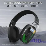 ATTACK SHARK L90 Wireless Gaming Headset – RGB, 7.1 Surround Sound, Tri-Mode Black - Image 4