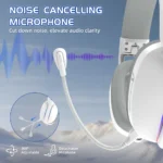 ATTACK SHARK L90 Wireless Gaming Headset – RGB, 7.1 Surround Sound, Tri-Mode White - Image 5