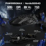 Attack Shark R5 Ultra 8k Wireless Gaming Mouse PAW3950MAX Black - Image 4