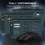 Attack Shark R5 Ultra 8k Wireless Gaming Mouse PAW3950MAX Black - Image 7