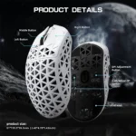 Attack Shark R5 Ultra 8k Wireless Gaming Mouse PAW3950MAX White - Image 8