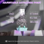 ATTACK SHARK R82 HE Rapid Trigger 8KHz Keyboard Magnetic Switch with 0.005MM RT Moonlight Night - Image 6