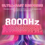 ATTACK SHARK R82 HE Rapid Trigger 8KHz Keyboard Magnetic Switch with 0.005MM RT Pink Contours - Image 4