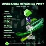 ATTACK SHARK R85 HE Rapid Trigger 8K Keyboard Magnetic Switch with Custom Lightbox Black Neon Green - Image 7