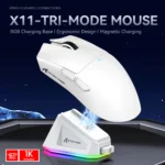 ATTACK SHARK X11 Wireless Gaming Mouse 63g with RGB Charging Dock  | White - Image 4
