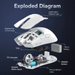 ATTACK SHARK X11 Wireless Gaming Mouse 63g with RGB Charging Dock  | White - Image 8