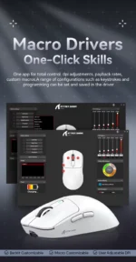 ATTACK SHARK X3 Wireless Gaming Mouse – PAW3395, 26K DPI, 49g Superlight, Tri-Mode - Image 8