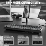 ATTACK SHARK X66 60% wireless mechanical keyboard with tri-mode connectivity, gasket mount, PBT side-printed keycaps, hot-swap switches, RGB and 3000mAh battery. - Image 3